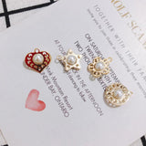 6pcs DIY Copper Edge Star Pearl Pendant Earrings Accessories