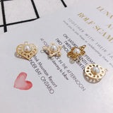6pcs DIY Copper Edge Star Pearl Pendant Earrings Accessories