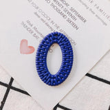 Rattan Resin Oval Earrings Pendant Jewelry