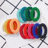 Rattan Resin Oval Earrings Pendant Jewelry