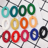 Rattan Resin Oval Earrings Pendant Jewelry