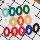 Rattan Resin Oval Earrings Pendant Jewelry