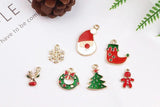 Christmas Earrings Snowflake Santa Elk Stockings Pendants