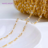 Crystal Beaded Chain 14K Plated DIY Necklace Making