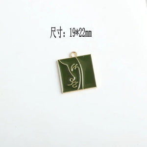 10pcs Abstract Human Face Enamel Charms Pendant DIY Jewelry Findings