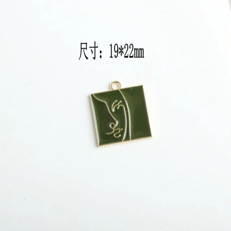 10pcs Abstract Human Face Enamel Charms Pendant DIY Jewelry Findings