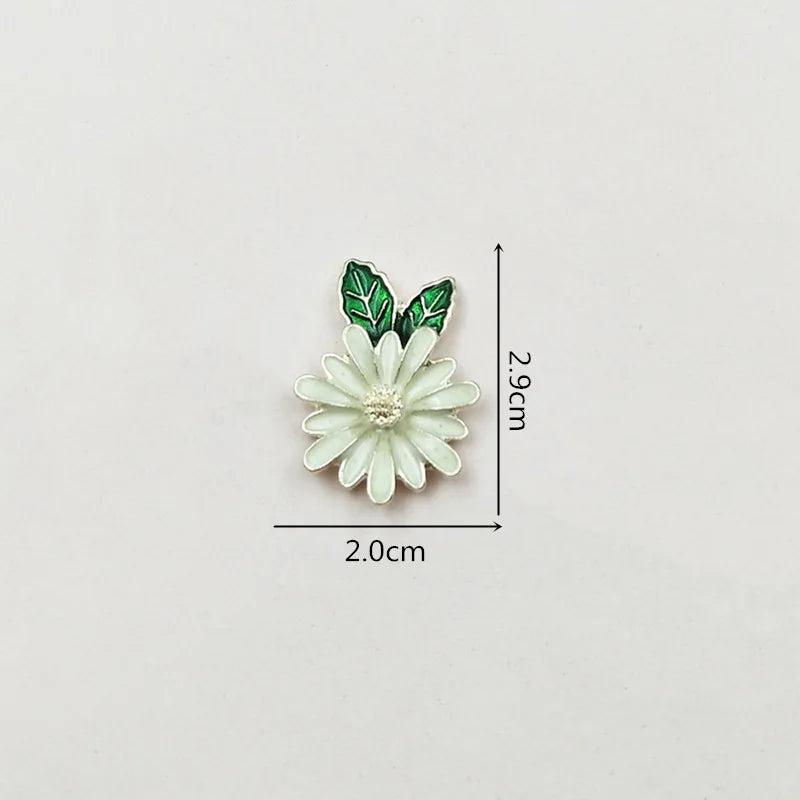 10 PCS Enamel Leaves Flowers Pendant for DIY Jewelry Making