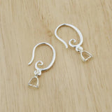 925 Silver Smooth Women Copper Earrings Hooks Wire Clip Crystal DIY Jewelry