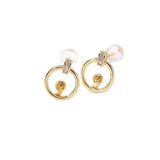 14K Wrapped Round Ring S925 Silver Needle Earrings DIY Accessories