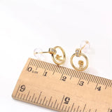 14K Wrapped Round Ring S925 Silver Needle Earrings DIY Accessories