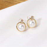 14K Wrapped Round Ring S925 Silver Needle Earrings DIY Accessories