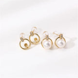 14K Wrapped Round Ring S925 Silver Needle Earrings DIY Accessories