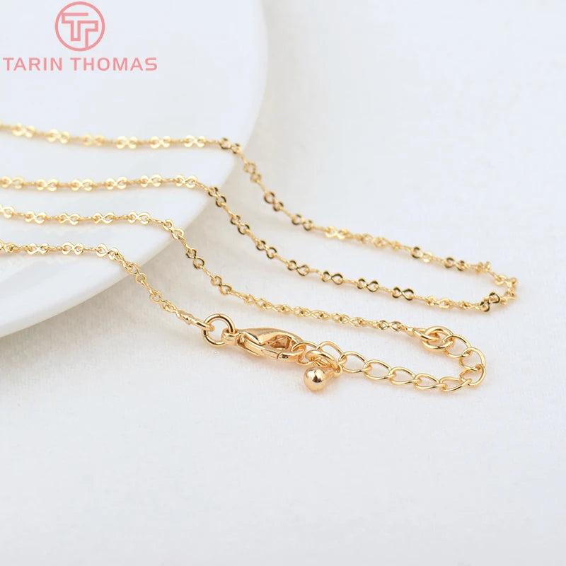 2PCS 24K Brass Necklace Chain DIY Jewelry Making Accessories