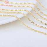 2PCS 24K Brass Necklace Chain DIY Jewelry Making Accessories