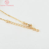 2PCS 24K Brass Necklace Chain DIY Jewelry Making Accessories