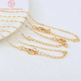 2PCS 24K Brass Necklace Chain DIY Jewelry Making Accessories