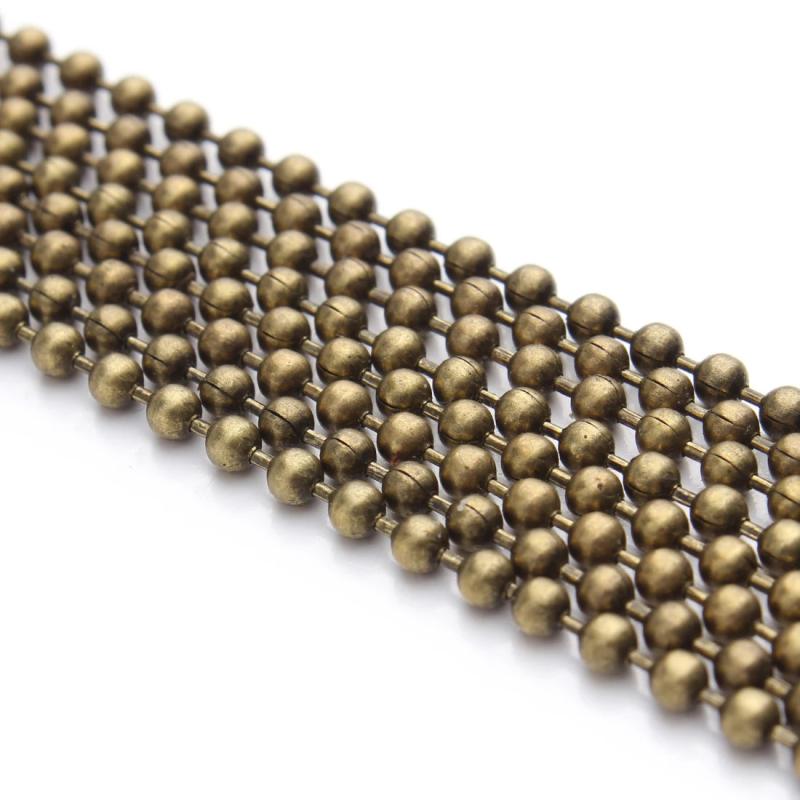 10M/Lot Metal Ball Beads Chain for Necklaces DIY Jewelry Making