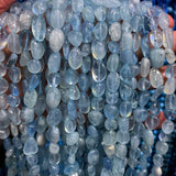 Aquamarine Gemstone Small Loose Chips Strand Seed Beads for Jewelry Making