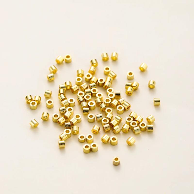 100Pcs 2*2.5mm Brass Tubes Crimp Beads for Jewelry Making