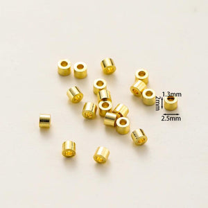 100Pcs 2*2.5mm Brass Tubes Crimp Beads for Jewelry Making