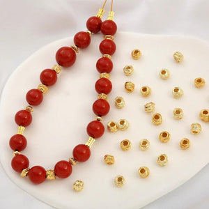 30pcs Round Beads Spacer Beads DIY Bracelet Necklace Making Jewelry