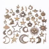 40pcs Vintage Mixed Charms Pendants Steampunk Stars Sun Moon Cloud