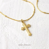 Vintage Cross Pendant Titanium Steel Necklace Bracelet Accessory