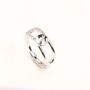 14k Plating O-Shaped Pearl Ring Adjustable DIY Accessories