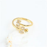 14k Plating Pearl Ring Empty Bracket Adjustable DIY Accessories