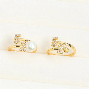 14k Plating Pearl Ring Empty Bracket Adjustable DIY Accessories