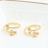 14k Plating Pearl Ring Empty Bracket Adjustable DIY Accessories