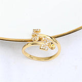 14k Plating Pearl Ring Empty Bracket Adjustable DIY Accessories