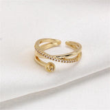 14k Clad Zirconia Ring Pearl DIY Accessories