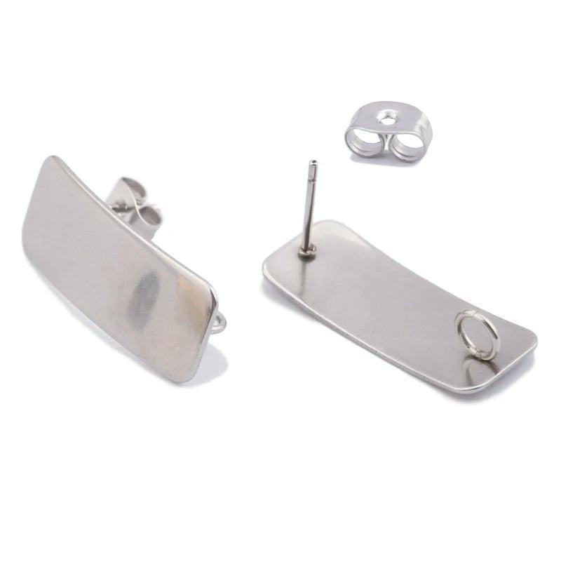 10pcs Stainless Steel Geometric Bar Stud Earrings For Women