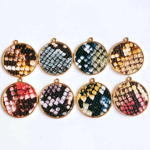 Round Wool Spacer Mixed Colors Pendant Necklace Supplies KP2009