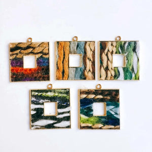 Square Wool Spacer Pendant Necklace Supplies 4pcs