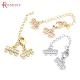 4 Sets Brass Zircon Necklaces Bracelets Clasps for Jewelry Making