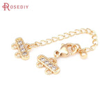 4 Sets Brass Zircon Necklaces Bracelets Clasps for Jewelry Making