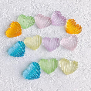 Clear Resin Heart Shape Spacer Pendant Earring Accessories 20pcs