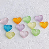 Clear Resin Heart Shape Spacer Pendant Earring Accessories 20pcs