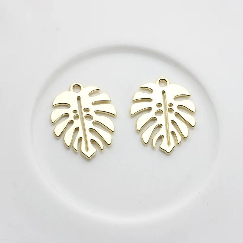 10pcs Monstera Pendant Base Leaf Pendants for DIY Jewelry Making