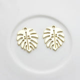 10pcs Monstera Pendant Base Leaf Pendants for DIY Jewelry Making