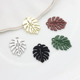 10pcs Monstera Pendant Base Leaf Pendants for DIY Jewelry Making