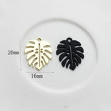 10pcs Monstera Pendant Base Leaf Pendants for DIY Jewelry Making