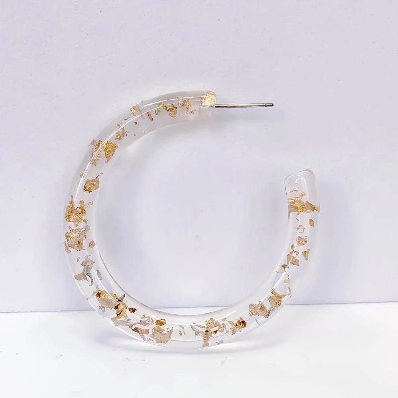 Acrylic Round Stud Earring Foil Charms DIY Material