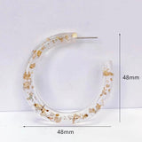 Acrylic Round Stud Earring Foil Charms DIY Material
