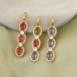 2Pcs 8*40MM DIY CZ Charms Multicolor Pendant