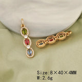 2Pcs 8*40MM DIY CZ Charms Multicolor Pendant