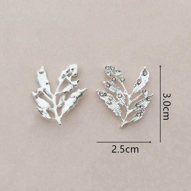 10 PCS Crystal Rhinestone Branches & Leaves Metal Alloy DIY Jewelry Accessorie