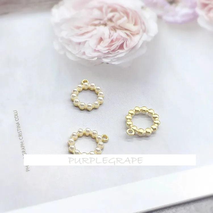 2pcs Pearl Eye Glass Diamond Retro Ear Studs